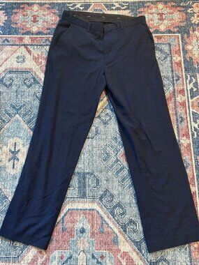 Calvin Klein Mens Navy Dress Pants 33x32 Flat Front Slim Fit Business Office